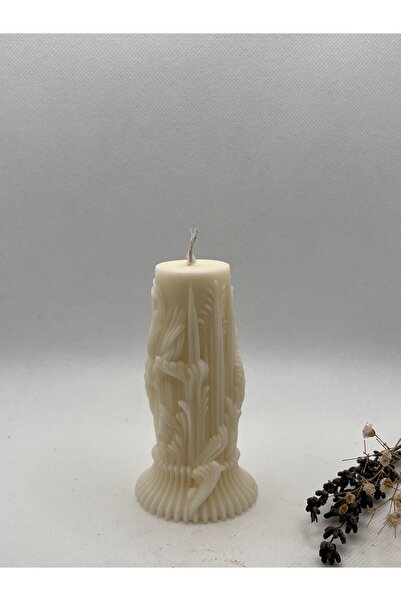 Verda Desing Kendinden Şamdanlı Dekoratif Sanatsal ve Sarmal Tasarımlı Beyaz ...