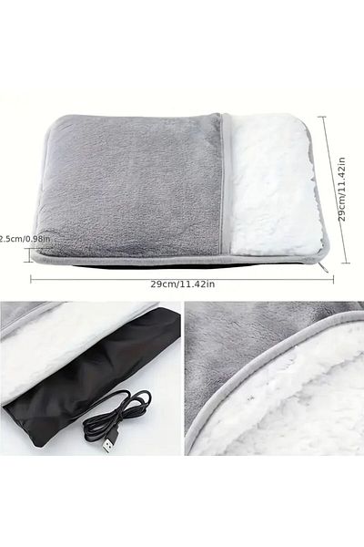BENİMOLMALI Soft Plush Washable Square Toe Warmer Connected by Usb, Portable