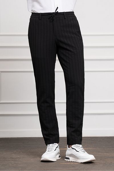 Morven Men's Black Polyviscon Jogger Dynamic Fit Relaxed Cut Pants