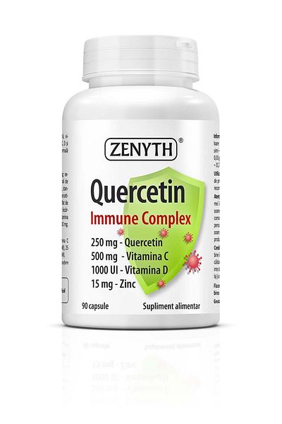 ZENYTH Quercetin Immune Complex, 90 Cps, Quercetin, Vitamins C & D3 Plus Zinc, Immunity