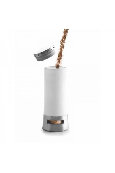 Lacor Set recipiente pentru sare si piper cu suport magnetic, Inox White, 65 ml