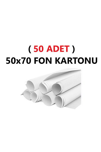 TİFOYS (50 Pcs) 50X70 cm White Fund Cardboard Roll Large Size Kindergarten and School