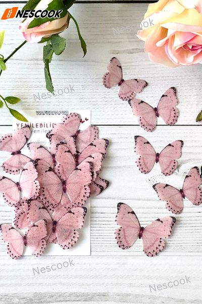 nescook Ready Cut 21 Pieces Edible Butterfly Paper (Wafer Paper)