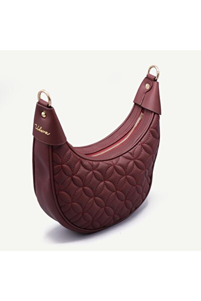 Uderra Leather حقيبة كتف من الجلد الطبيعي مبطنة باللون العنابي من Uderra-S1KM...