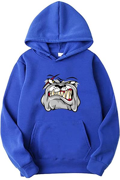 makiteks Hanorac supradimensionat cu glugă unisex cu buzunar cangur Bulldog