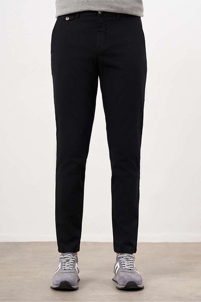 Morven Men's Black Summer Cotton Side Pocket Slim Fit Chino Pants