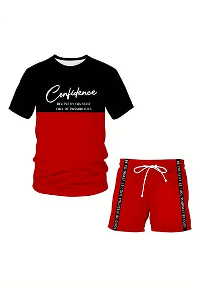 bellanova Men Summer Fashion Two Piece Set - Number Jersey Printed Short Sleeve