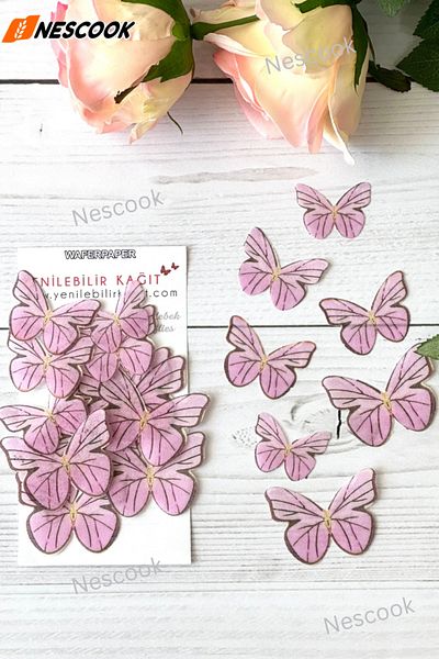 nescook Ready Cut 21 Pieces Edible Butterfly Paper (Wafer Paper)
