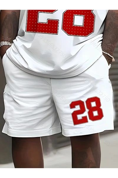 bellanova Men Summer Fashion Two Piece Set - Number Jersey Printed Short Sleeve