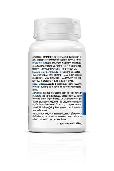 ZENYTH Melatonin Forte 10 Mg, 30 Capsules, Insomnia and Strengthening Immunity,