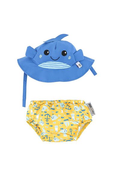 OEM Swimsuit and Hat Set, Size S, Upf 50, Zoocchini, Whale