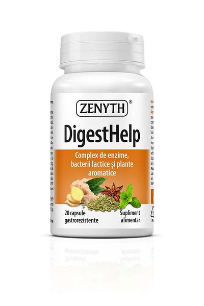 ZENYTH Digesthelp, 20 Capsules, Enzyme Complex, Probiotics & Plants, Maximum Digestion,