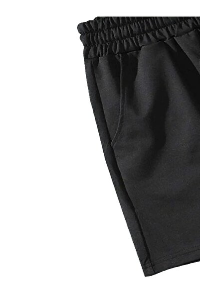 CAONNES Kadın Siyah Şort Büyük Beden Battal Eşofman Altı Spor Rahat Giyim Kaliteli Şık Görünüm ŞAH MODA5545