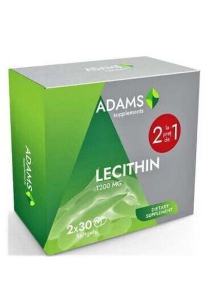 Adams Lecitină 1200mg 30 capsule. 1 pachet,