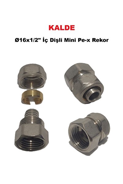 KALDE Ø16x1/2" İç Dişli Mini Pex Rekor - Mobil Sistem Boru Bağlantı Rekoru