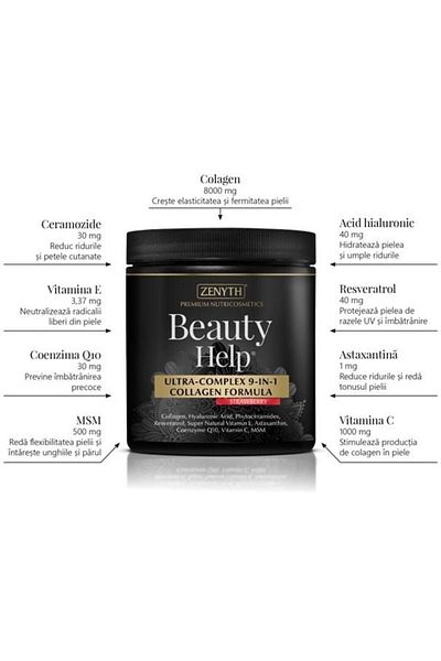 ZENYTH Beauty Help Premium 9 In 1 Collagen With Strawberry Flavor, 300 G