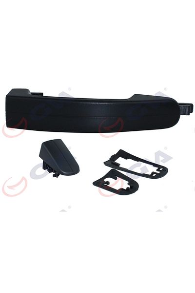 GVA Black Patterned - Outside Door Handle with Cover, Front and Back Low-Cut Transit Connect 14-