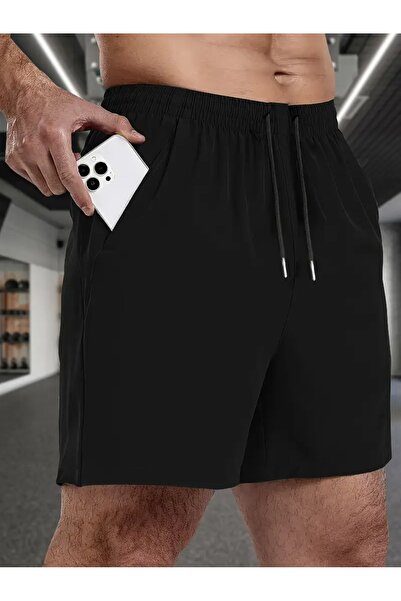 CAONNES Erkek  Siyah Şort Büyük Beden Battal Eşofman Altı Spor Rahat Giyim Kaliteli Şık Görünüm ŞAH MODA1231