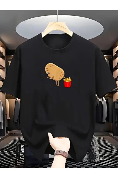 NoVibe Unisex krompir Štampano 100% pamuk premium tkanina T-shirt