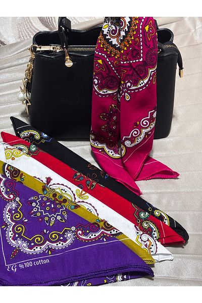 brako tekstil Patterned Bandana - Ethnic Multicolored Head and Bag Accessory (1 Piece)