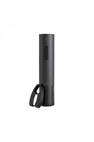 Lacor Professional stainless steel electric corkscrew, Black Luxe, with USB charging and seal pliers