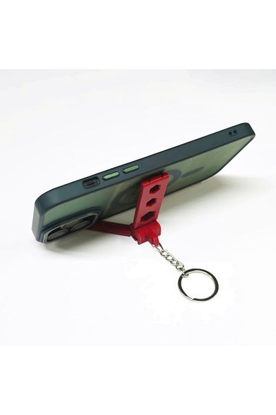 farklı bir hediye 3D Keychain with Phone Holder - Red