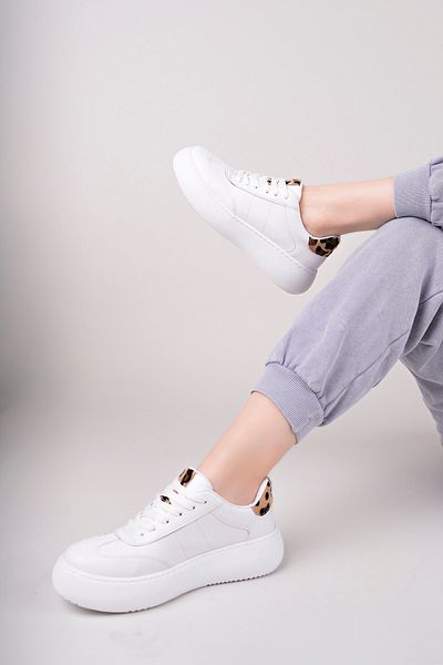 Saks Gardrop Pantofi sport cu șireturi, leopard, cu talpă groasă, pantofi de mers, pantofi casual