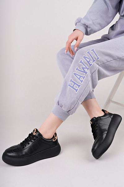 Saks Gardrop Pantofi sport cu șireturi leopard cu talpă groasă Pantofi de mers pantofi de mers Pantofi casual