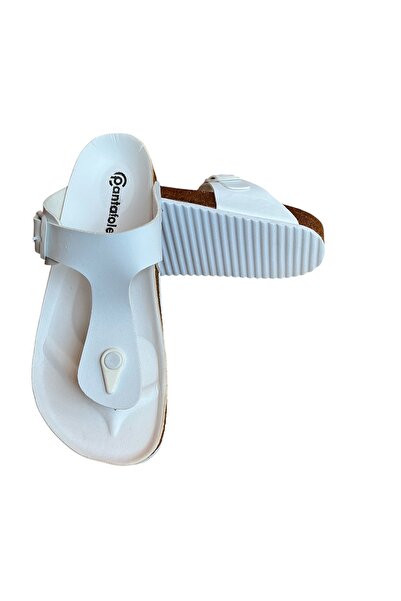 COMFORT OF PANTOFOLE λευκές παντόφλες unisex σόλα από φελλό