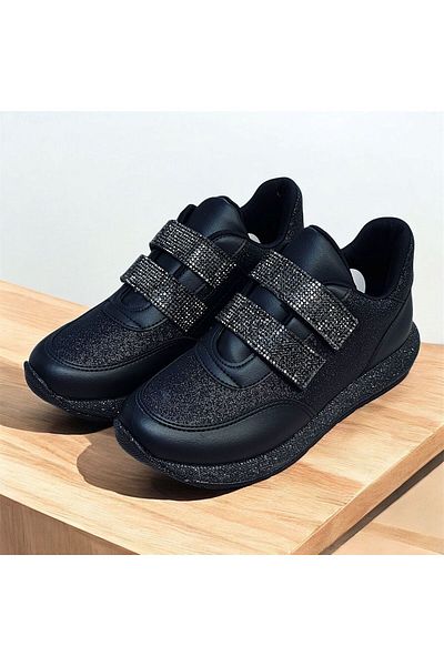 KAFKASLAR AYAKKABI PANTOFI SPORT ORTOPEDICI SPORT ORTOPEDICI CU STRASURI SILVER PLAIN ALB ȘI NEGRU