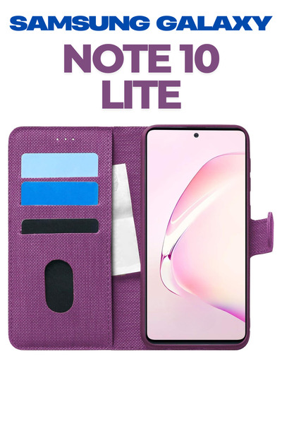 UPEKA Samsung Galaxy Note 10 Lite Kılıf Kumaş Desenli Cüzdanlı Standlı Kapakl...
