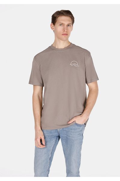 Colin's Comfort Fit Round Neck Plain Men's Gray Short Sleeve T-Shirt