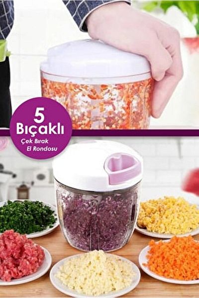 Findit Practical 5 Blade Hand Rondosu Vegetable Chopper with Rope