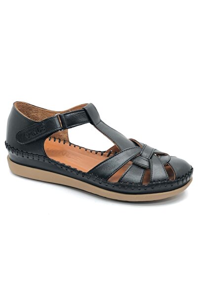 Venüs Mimosa Genuine Leather Comfort Ortopedické dámské sandály ČERNÉ