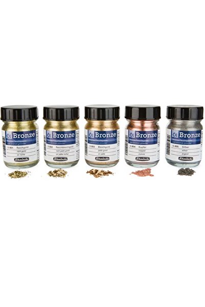 Schmincke Oil Bronze Yağlı Boya Yaldız Pigment 50ml Tüm Renkler 5'li Set