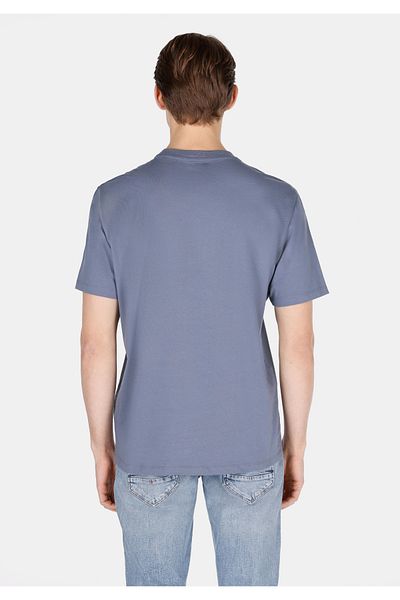 Colin's Tricou albastru cu mânecă scurtă pentru bărbați, cu gât rotund, cu potrivire confortabilă