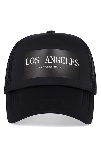LEIVOR Los Angeles Printed Mesh Black Snapback Hat