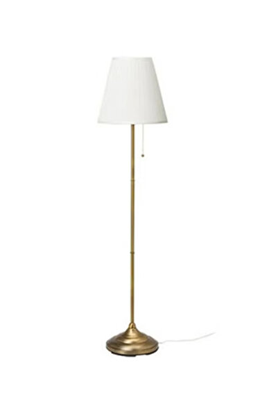 Allin gold floor lamp, ikea lamp, ikea lampshade, tall lamp, gold lamp, tall bulb