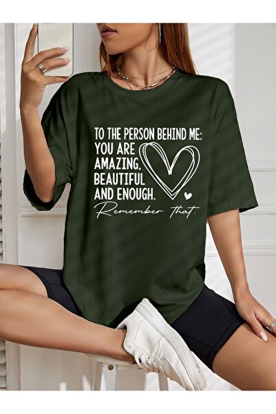 AZIZI TEKSTIL Μπλουζάκι με στάμπα καρδιάς μεγάλου μεγέθους