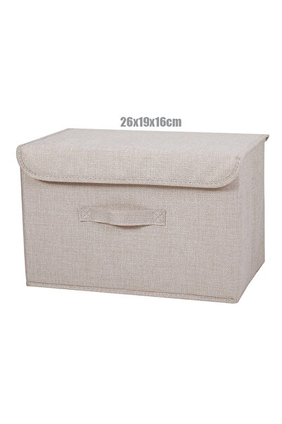 Choice 26x19x16CM Washable Cotton Linen Fabric Folding CD Storage Box Foldable Bins Toys Organizer With Lid