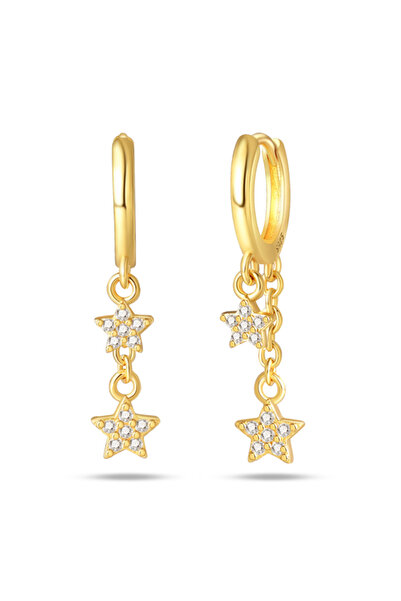 Choice أقراط PAE203-2 الكلاسيكية المصنوعة من الفضة عيار 925 والمزينة بالنجوم ...