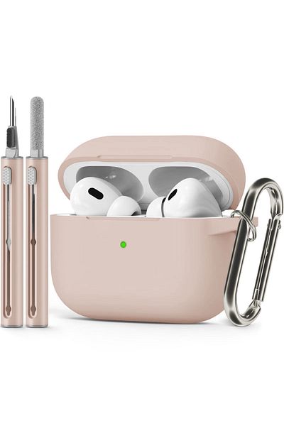 Choice airpods 3 pink sand AirPods Pro Case Cover with Cleaner Kit,Soft Silicone Protective Case for Apple