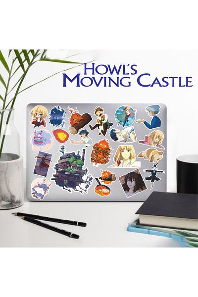 hediyenebak Σετ αυτοκόλλητων Howl's Moving Castle - Αυτοκόλλητο για φορητό υπολογιστή Ajanda Tablet Phone Notebook