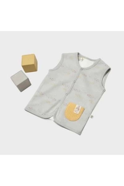 Bibaby Biorganic Penguin Club Vest 61511 Ecru Gray