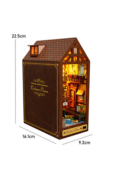 Choice مجموعة رفوف كتب TC16، نموذج بناء مصغر لمنزل دمية خشبي، نموذج ثلاثي الأبعاد، غرفة رفوف كتب