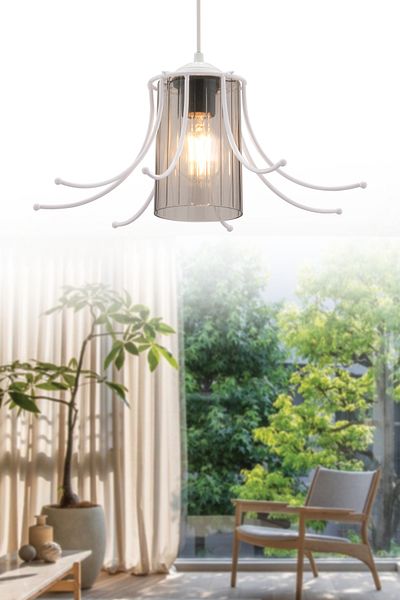 Trend Kitchen Modern Living Room, Living Room, Bedroom, Hall, Kitchen Smoked Mica Glass with Chandelier