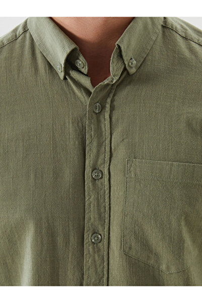 LC Waikiki LCW Regular Fit Uzun Kollu Keten Karışımlı Erkek Gömlek