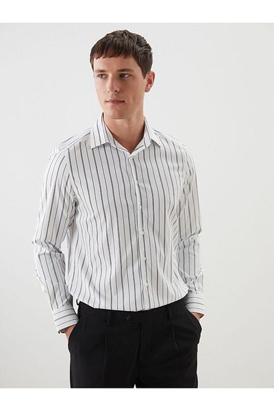LC Waikiki Slim Fit Long Sleeve Striped Men's Shirt