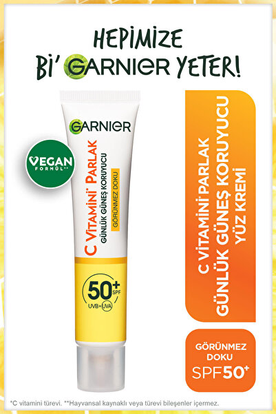Garnier C Vitamini Günlük Güneş Koruyucu Fluid Yüz Kremi Görünmez Doku Spf50 40ml