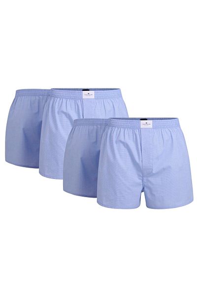 Tom Tailor Herren Boxershorts, 4er Pack - Web-Shorts, Baumwolle, Poplin, kariert